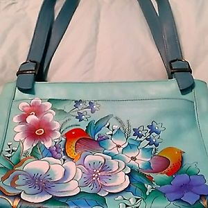 Anuschka aqua flower purse
